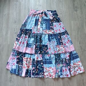 Floral Patchwork Maxi Skirt